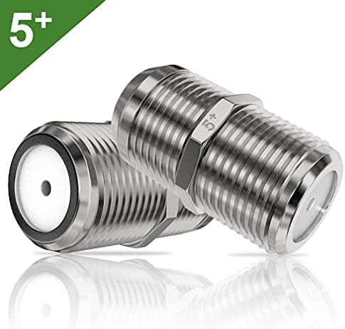 5 Plus Group 5 Pcs Micro F Type Connector Satellite Cable Female to Female Coupler Joiner Gender Changer