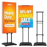 VAIIGO Support Panneau Publicitaire Ultra Stable Base Lourde – Support d’Affiche Double Face Réglable – Présentoir Professionnel Sur Pied pour Panneau Mousse – Restaurant & Salon – 1 Pièce