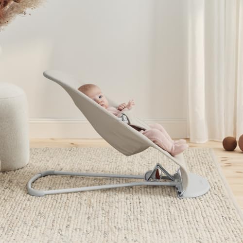 Image of BabyBjorn Bouncer Bliss, Light Beige, 3D Jersey | 2-in-1 Adjustable Baby Bouncer Seat and Toddler Chair, Newborn to Toddler (8-29 lbs), 4 Positions, Lightweight & Portable