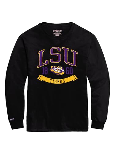 Jansport NCAA Officially Licensed Campus Long Sleeve T Shirt for Men, Soft & Breathable Pre-Shrunk Cotton Crewneck T Shirt with Graphic Detailing, Everyday University Fan Apparel Team Color