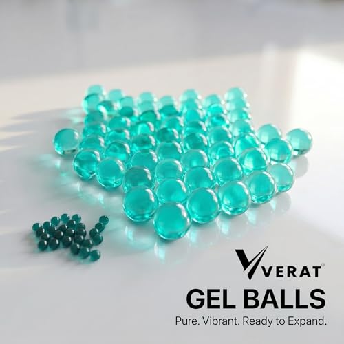 Image of Verat Gel Blaster Refill Water Beads Transparent for Gun Suitable Size 7-8mm Safe Non-Toxic Ammo for Gel Guns & Decorative Vase Filler (This Gel Balls for Specially for Gun) (5 Packets, Grren)