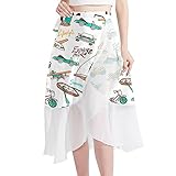 Sarongs de Plage pour Femmes, Mousseline de Soie Transparente, Jupe Portefeuille Bikini po...