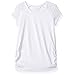 French Toast Big Girls' Short Sleeve Lace Shoulder Tee, White, 7/8
