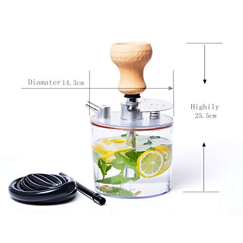 Acryl Shisha Set Komplett Tragbare Wasserpfeife mit Keramikschale + Shisha Schlauch + Holzkohle Clip Zubehör BPA Free – Bild 3