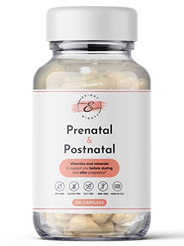 Bright & Mighty All-Natural Prenatal + Postnatal - All-in-One Multivitamin with DHA and Folate - 2 M - //coolthings.us