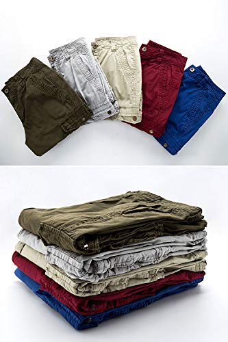 HHGKED Men's Twill Cargo Shorts (Army Green, 40)