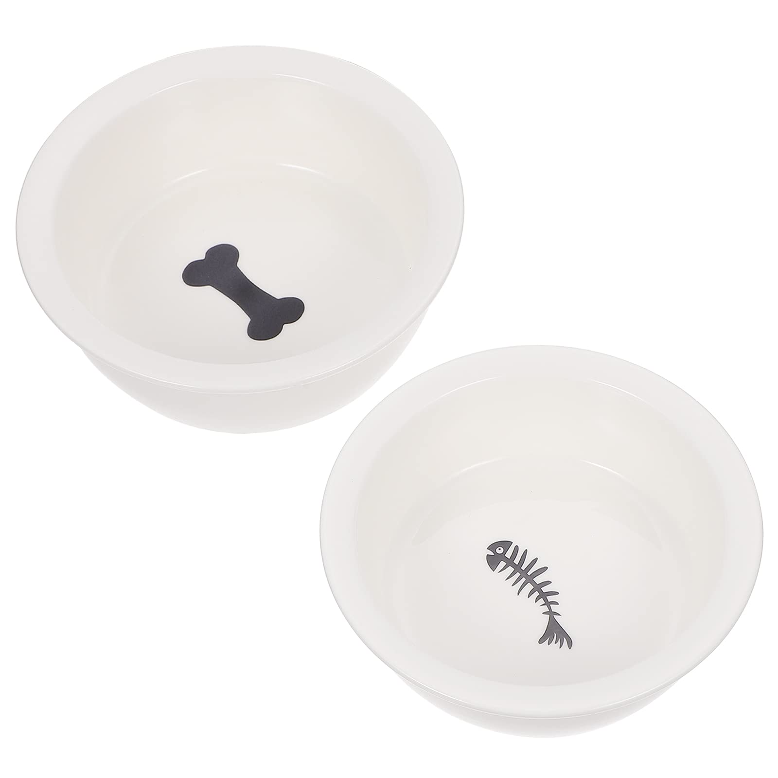 Bol double pour chat et petit chien en céramique : l'eau et le repas en cage