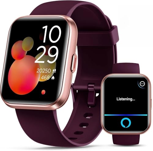 Smartwatch for Women, Compatible with Android & iPhone, 1.8'' Fitness Tracker Watch with Alexa, Call & Notification Alerts, Heart Rate & Sleep Monitor, 120 Sports Modes, Waterproof Watch for Women