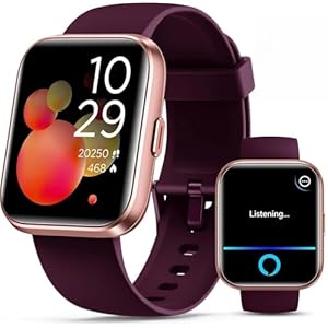 Smartwatch for Women, Compatible with Android & iPhone, 1.8” Fitness Tracker Watch with Alexa, Call & Notification Alerts, Heart Rate & Sleep Monitor, 120 Sports Modes, Waterproof Watch for Women