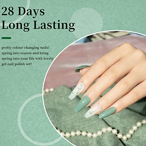 Maychao 15Ml Gel Nail Polish 1Pc Sage Green Nail Polish Soak Off Uv Led Nail Gel Polish Nail Art Starter Manicure Salon Diy At Home, 0.5 Oz #TOP3