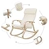 SONGMICS LYY30M LYY30M-Sillón Mecedora, Color Beige, Algodón, 65 x 90 x 98 cm #3