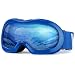 VELAZZIO Kids Ski Goggles, Snowboard Goggles OTG Snow Goggles Anti-Fog Double-Layer Lenses, 100% UV Protection (Blue Frame/Blue Lens with REVO Blue Coating (VLT 52%))