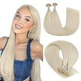 [Coupon for 3 days]Youngsee 22inch Utip Hair Extensions Blonde Fusion Human Hair Extensions #60 White Blonde Nail Tip Remy Human Hair Extensions 50Strands/50pack