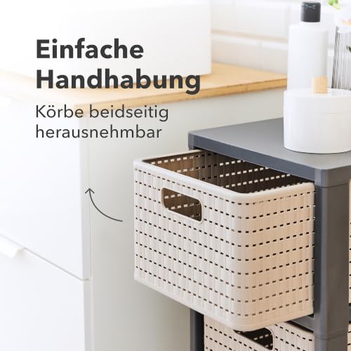 Rotho Country Meuble de rangement 3 tiroirs format A4 3 x 18 L anthracite – vue 6