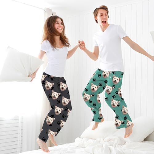 Custom Pajama Pants for Men Women, Personalized Face Photo pj pants Sleepwear, Christmas Halloween Sleep Pajama Pants2