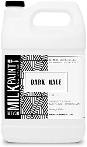 Real Milk Paint, Dark Half, Dark Tung Oil and Orange Peel Oil for Wood Finishing, Cutting Boards, Butcher Blocks, Wood Floors, Clay, Stone, and Slate, Food Grade, 1 Gallon