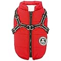 Poseca Dog Clothes for Small Dogs Dog Coat Waterproof Winter Jacket Warm Vest Dog Clothes Dog Coat Warm Winter Dog Jacket with Dog Harness for Small Medium Large Dogs