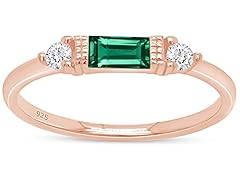 Rose Gold : Simulated Emerald