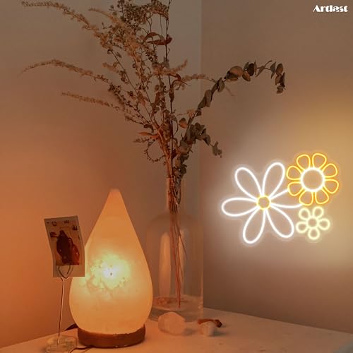 Artlast Daisy Flower Neon Sign, 13.39x13.23 inches, Cool White+Warm White+Yellow, Acrylic, Wall Mount, LED, Boho Flower, Decorative Signage for Home Decor, Gifting, Boho Vintage Decor by Artlast - Used condition - Image 6