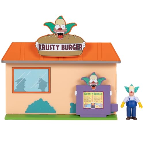 JAKKS Pacific The Simpsons Krusty Burger Diorama Playset, Includes One 2.5-Inch Scale Krusty the Clown Action Figure and Accessories by JAKKS Pacific - Used condition - US$15.97