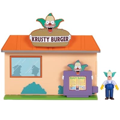 Jakks Pacific Los Simpsons Diorama Krusty Burger, Incluye Figura Krusty 7 cm y Accesorios Interactivos, Juguete Niños 3 Aos + | Ya disponible en tu tienda friki favorita! En mundofriki.es!