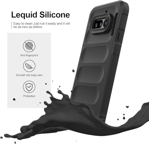 Image of ShieldTech AirGuard Series Back Cover Case for Nothing Phone 4a | Microfiber Lining | Airbag Cushion Drop Protection | Shockproof Silicone Cover Case | Anti Slip Grip - Black for Nothing Phone 4a