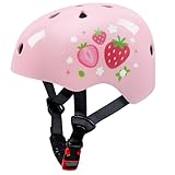 Toddler Helmet, Bienbee Kids Bike Helmet Skateboard Helmets for Bicycle Balance Bike Scooter for Girls Boys Kids Age 1-3-5-8-14 Years, Pink Strawberry S