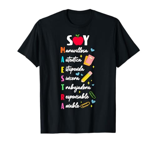 Soy Maestra Spanish Bilingual Hispanic Teacher Appreciation T-Shirt