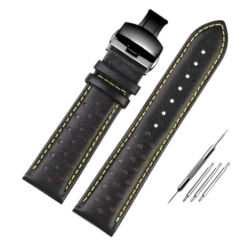 Bracelet de montre en cuir homme sport compatible Omega Seamaster Heuer Tissot T116.617