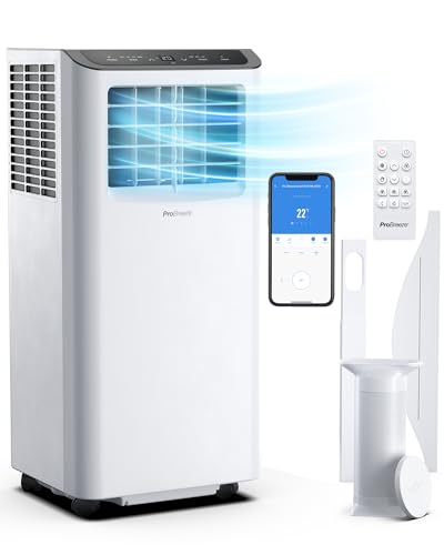 Pro Breeze® 12000 BTU Portable Air Conditioner - Smart Home WiFi Compatible with 24-Hour Digital Timer, Smart Display & Window Venting Kit Included - Air Conditioning Unit for Home & Office