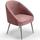 Rose Iconik Interior Velvet Style Fauteuil Design - Revêtu de Velours - Pied dorée - Wasda Rose