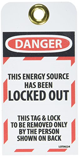 Étiquette de verrouillage danger signalétique blanche NMC lot de 25 pour consignation électrique