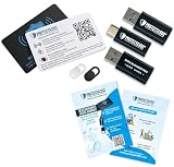PROTECTA360 Travel Security Kit 7-Piece - USB Data Blocker (3X) + RFID Blocker Card (2X) + Webcam Cover (2X) - Protection Against Data Theft & Privacy When Travelling - Data Blocker & NFC Protection