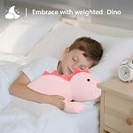 22" 3.5 lbs Weighted Dino Stuffed Toys, Cute Animals Plushie Dolls Pillow Gifts for Kids Adults (Pink)