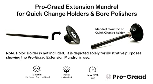 Pro-Graad Extension Mandrel for Quick Change Disc Pad Holders & Bore Polishers