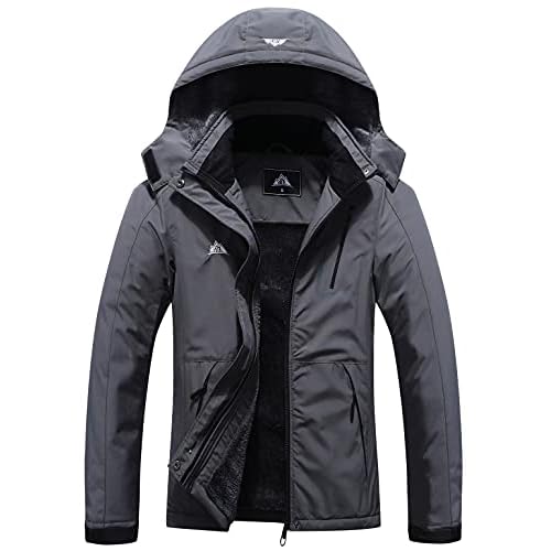 MOERDENG Women's Waterproof Ski Jacket Warm Winter Coat Outdoor Windbreaker Hiking Snowboarding Jacket Medium Dark Gray