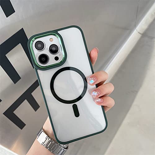 Funda magnética transparente para iPhone 13 Pro con protección de cámara color caramelo G 1
