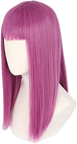 Topcosplay Kids Girls Mal Wig Purple Long Straight Cosplay Wig Halloween Costumes Wigs