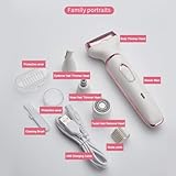 Electric Razor for Women,Hair Trimmer for Face Nose Eyebrow Beard Mustache Arm Leg Armpit Bikini,Painless Rechargeable Portable 4 in 1 Womens Body Shavers Set - Image 6
