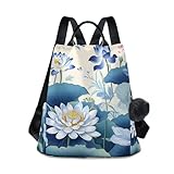 Loancwa Mochila de senderismo con patrón de flores, 17 L, elegante mochila casual para viajes de trotamundos