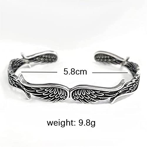 Angel Wings Vintage Style Bracelet For Women Men Gifts, 925 Silver Plated Layering Angel Wings Bracelet Adjustable, 2023 Years Inspirational Guardian Angel Bangle Bracelets Jewelry Gifts #TOP6