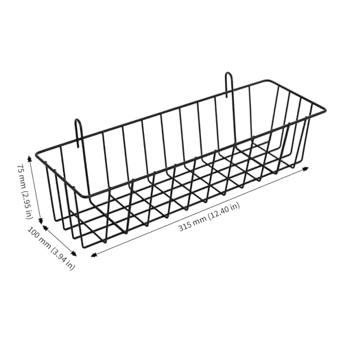 Miniatura 2 de Chuenkuk 6 Cestas De Rejilla Para Colgar, 31,5 X 10 X 7,5 Cm, Color Negro, Con Ganchos Para Rejilla De Pared, Cestas De Metal, Cestas De Rejilla Para Estanterías Para Pared