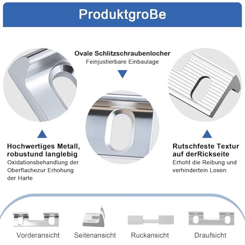 HAEPXYBY Austauschstück Typ 115 für Schließbleche,Verstellbare Schließbleche Austauschstück,46 x 14,4 x 9 mm Schließblech Haustür Aufschraubstück für Standard-Schließblech(32 mm Schraubenlochabstand)