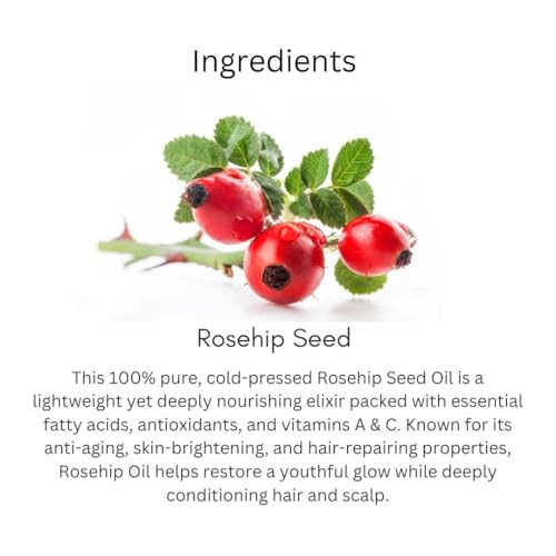 Image of Khadi Rosehip Oil For Skin & Hair 100ml | Pure & Natural Oil for Hair Growth & Nourishing Skincare | Non Sticky, Paraben & Mineral Oil Free | For All Hair Types | Daily Use for Men & Women