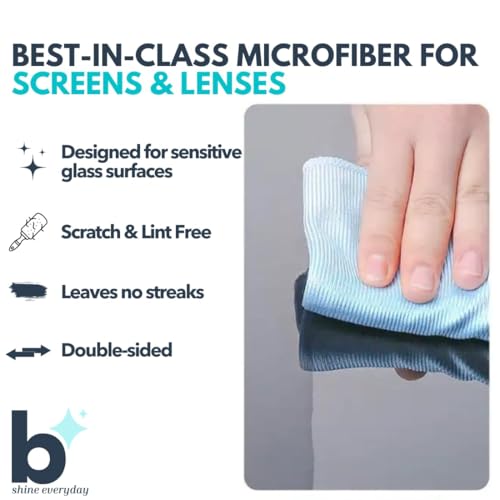 Image of BARROT Essentials Mini Device Cleaning Kit | Includes 50ml Non-Alcohol Screen Cleaner, 3 x High-Precision Brushes & 20x20CM Plush Microfiber