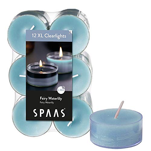 Spaas - Velas, Cera de parafina, Taza de plástico, Gris, Azul,