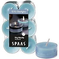Spaas - Velas, Cera de parafina, Taza de plástico, Gris, Azul,