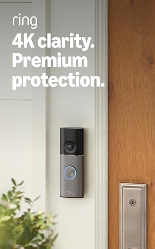 Ring Battery Doorbell Pro (newest model), Retinal 4K with wide-angle video, up to 10x Enhanced Zoom, Night Vision, and Quick Release Ultra Battery Pack, Deep Silver - 1