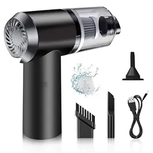 SHAYONAM 3IN1 Portable Car Vacuum Cleaner with Blower | USB Rechargeable Wireless Handheld Car Vacuum Cleaner Traveling, Camping Reusable,Portable,Rechargeable (Vacuum with Blower)(Multy)