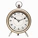 EMAX HOME Vintage Table Clock on Stand, Decorative Desk and Shelf Clock Rustic Mantel Clock Non-Ticking, Metal Frame with Antique Gold Finish
